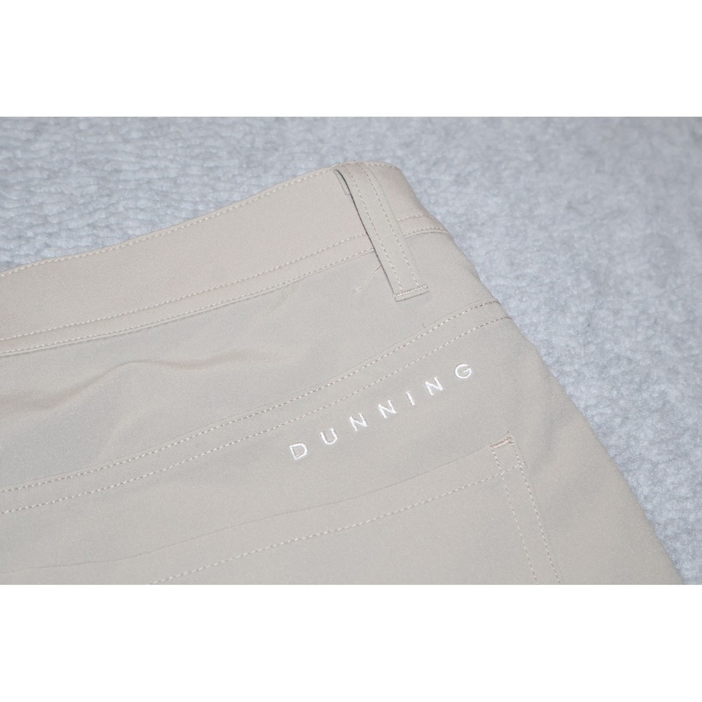 Dunning Golf Pants Mens 34x30 Tan Khaki Performance Polyester Flat Front